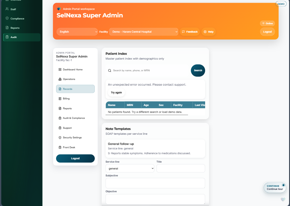 SelNexa queue and records management interface